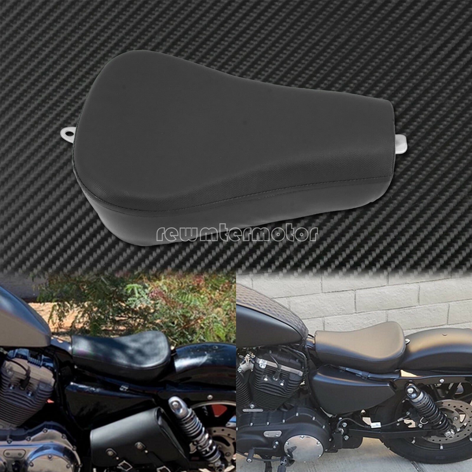 1X Black Front Driver Solo for Seat Cushion Fit for Harley Sportster XL 72 48 2010