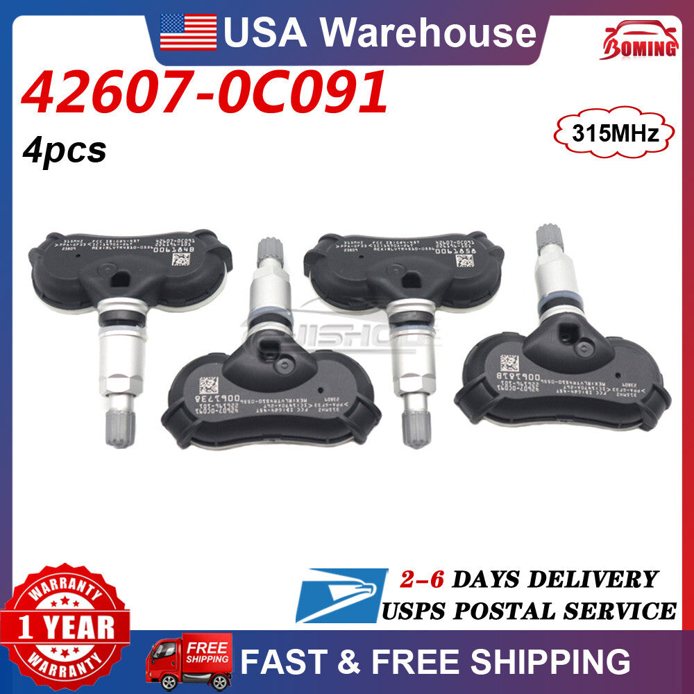 4X TPMS Tire Pressure Monitor Sensor 315MHz For 2018-2019 for Toyota Tundra (Alloy)