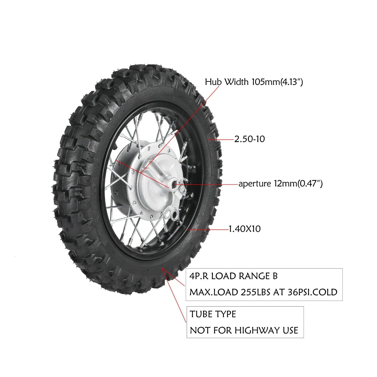 CRF50 front and rear wheels 2.5-10 tires, rims, drum brake kit, front fork, Dirt Pit bicycle