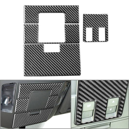 Interior Reading Light Panel Cover Trim 4Pcs for Toyota Tundra 2014-2021 Black