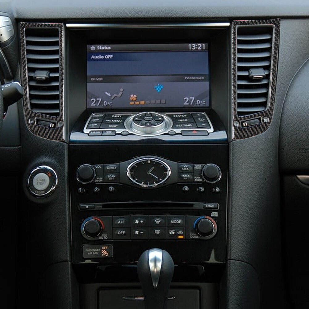 for Infiniti FX35 FX37 09-13 QX70 14-17 Carbon Fiber Console Air Vent Cover Trim