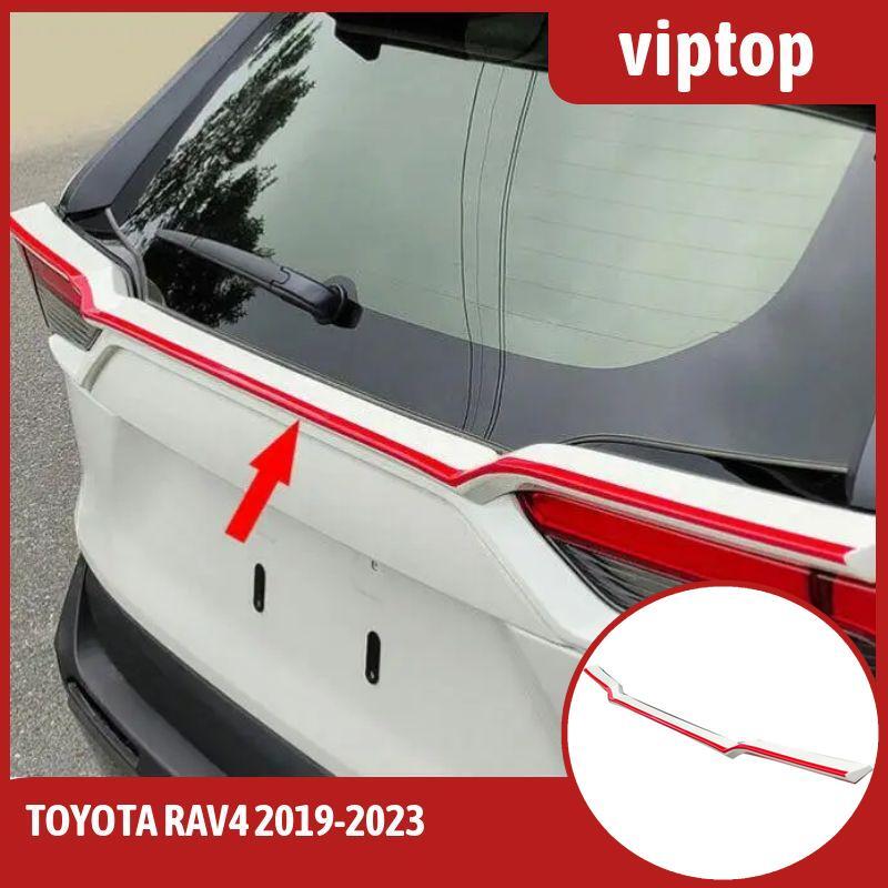 Glossy WhiteRed Tail Door Trunk Lid Strip Trim 1pcs for Toyota RAV4 2019-2023
