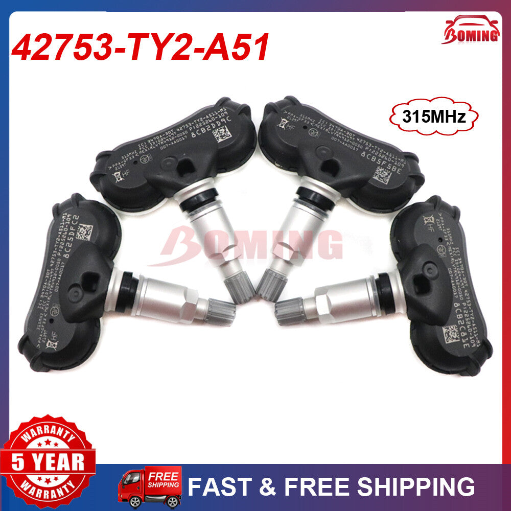 Set 4x for Acura TL ZDX RLX 315Mhz 42753-TY2-A51 Tire Pressure Monitoring Sensor