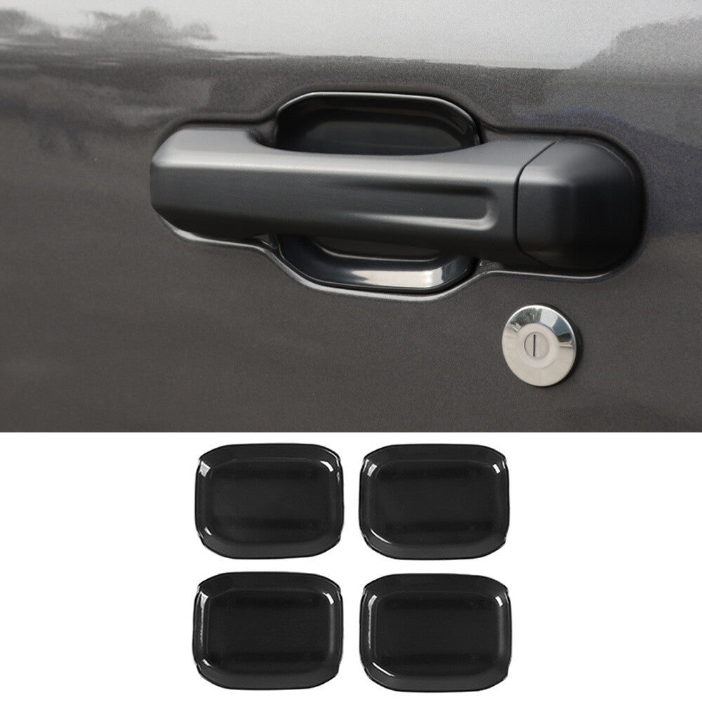 Black ABS Outer Side Door Handle Bowl Cover Trim for Jeep Gladiator JT 2020-2022