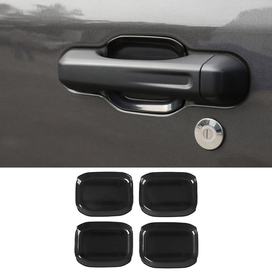 Black ABS Outer Side Door Handle Bowl Cover Trim for Jeep Gladiator JT 2020-2022