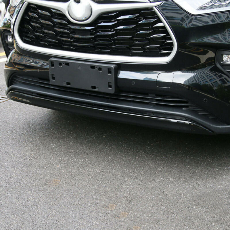 for Toyota Highlander 2020-2023Glossy Black Front Bumper Lip Molding Strips Trim