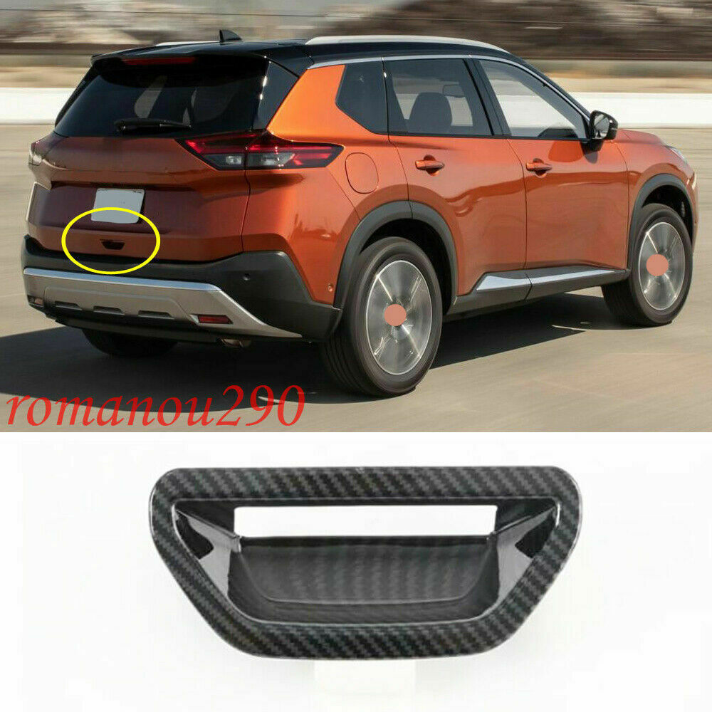 for Nissan Rogue 2021-2023 Carbon Color ABS Rear Door Tailgate Handle Cover Trim