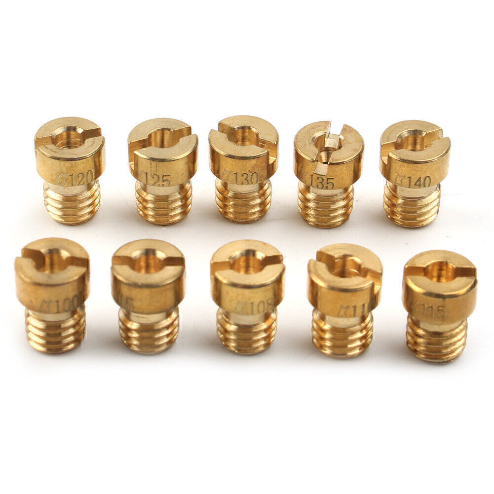 M5 Thread Main Jets Kit Carburetor 100-140 Size Injector Nozzle Motorcycle 10pcs