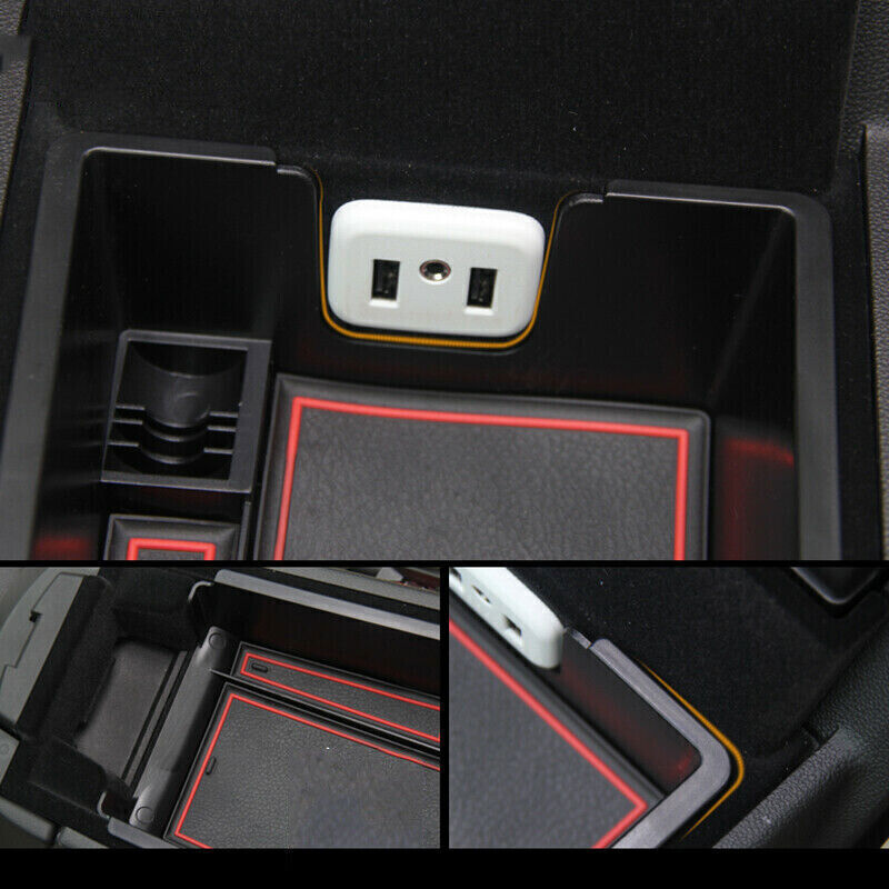 1X RedBlack Console Armrest Storage Box Holder Trim for Cadillac XT5 2017-2019