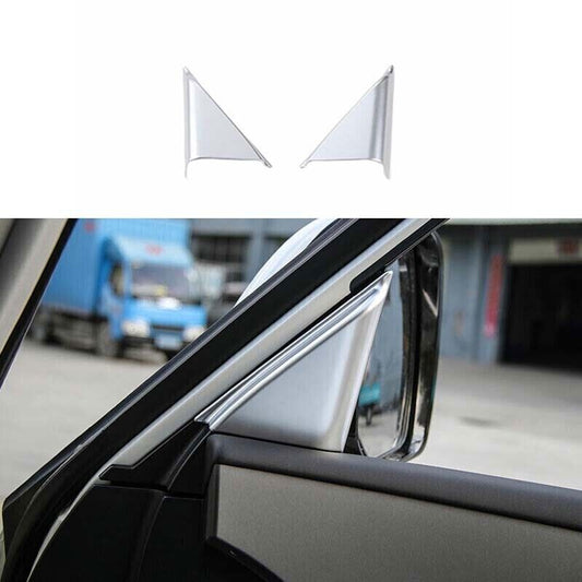 Matte Silver A Post Front Triangle Cover Trim 2PCS for Nissan Armada Y62 2017-20