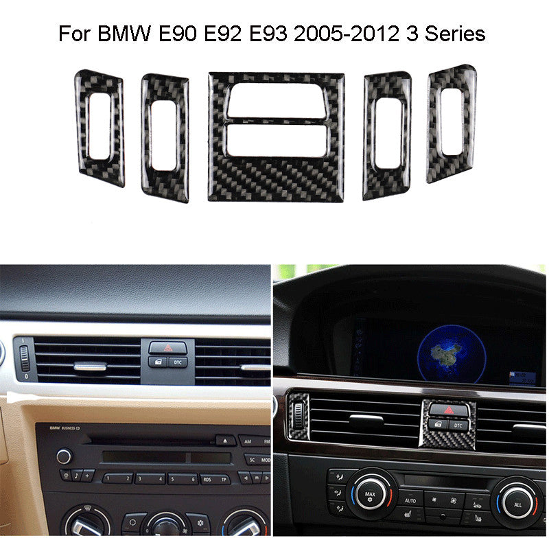 Carbon fiber central air conditioning trim for BMW E90 3 Series 2005-2012