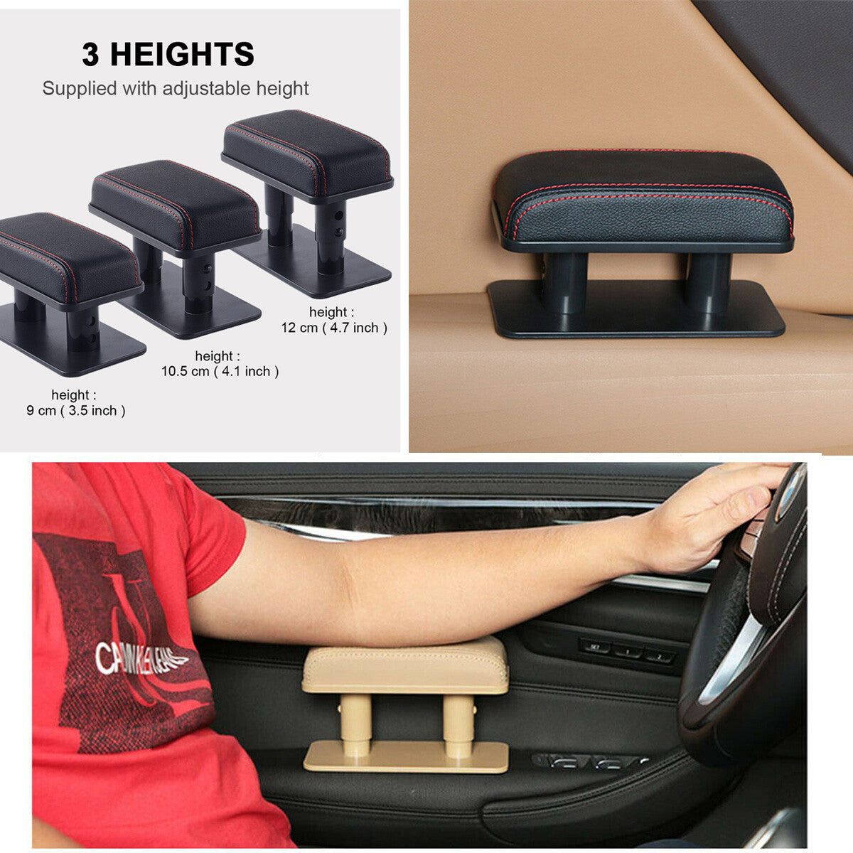 Car Driver Armrest Heightening Pad Anti-fatigue Elbow Support Adjustable Bracket