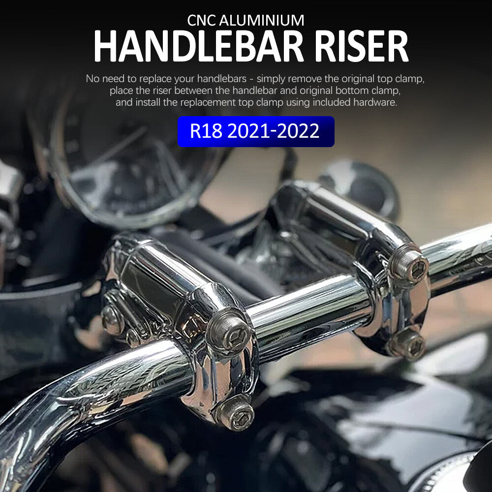 Chrome Handlebar Heightening Riser Bar Clamp Mount for BMW R18 Classic 2020-2021