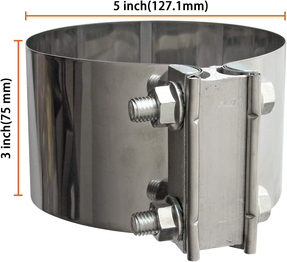 5-inch Butt connector exhaust clamp exhaust pipe muffler end connection leak-