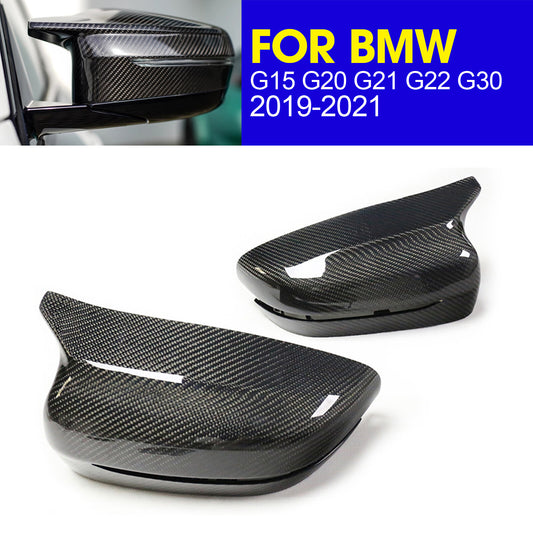 2X fit 19-21 for BMW G15 G20 G21 G22 G30 Real Carbon Fiber Side Mirror Cover Cap AP