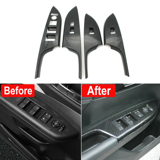 ABS Carbon Fiber Color Door Window Lift Panel Cover for Honda Accord 2013-17