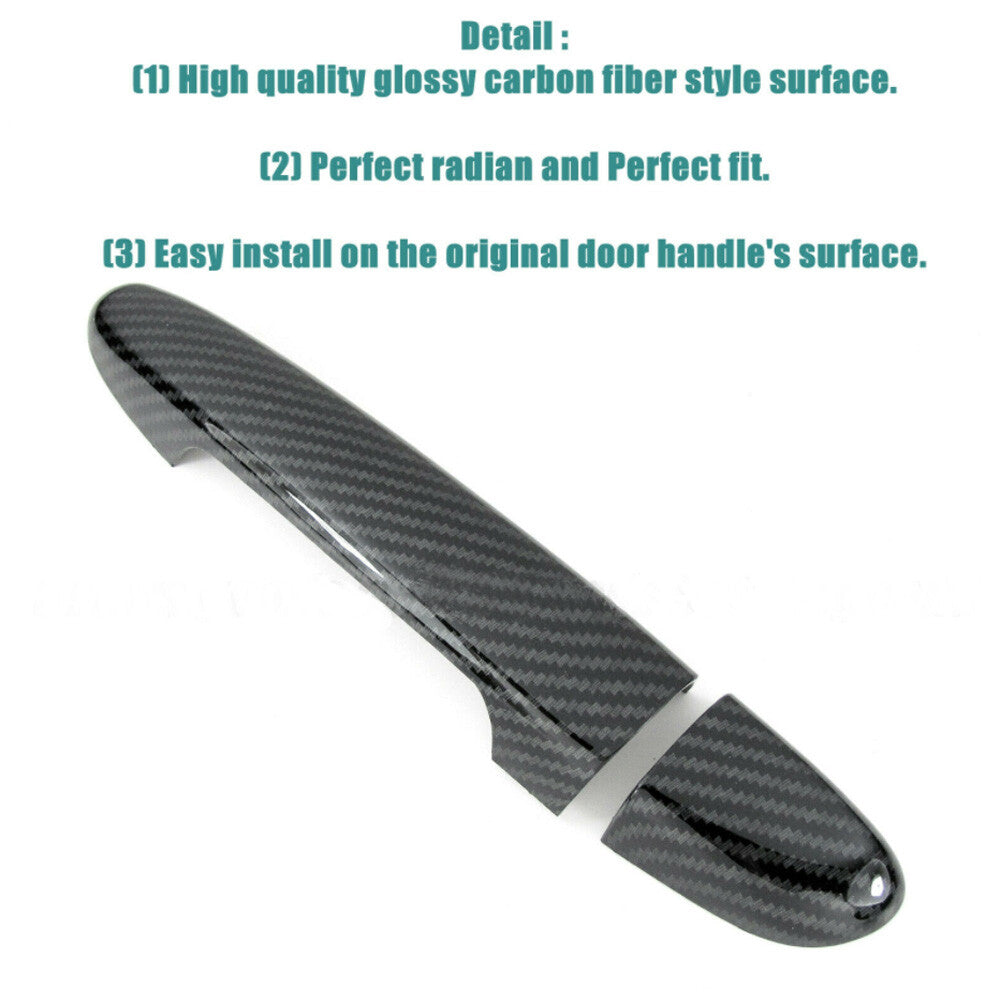 Carbon Fiber Side Door Handle Covers Trims For 2017-2020 for Toyota Yaris / iA Sedan