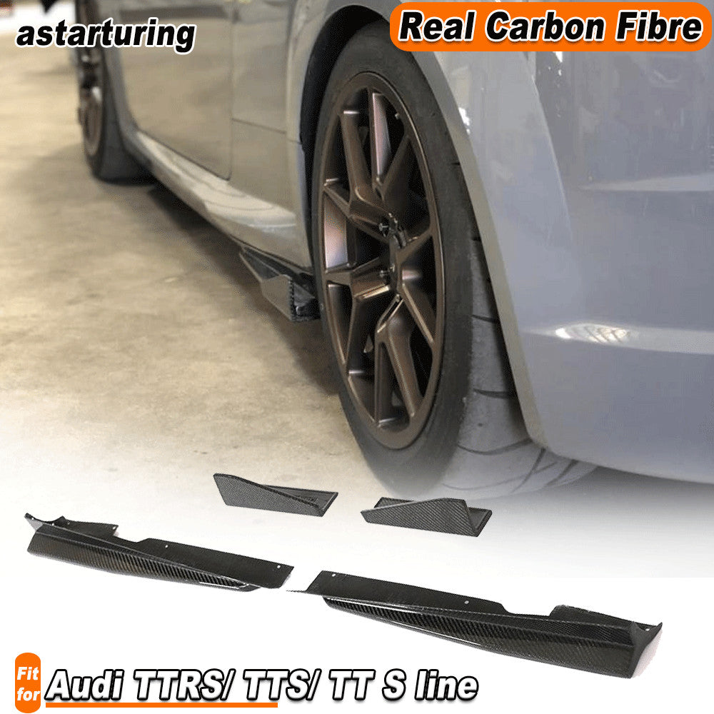 for Audi TTRS/ TTS/ TT S line 2015-2018 REAL Carbon Side Skirts Splitter Spoiler