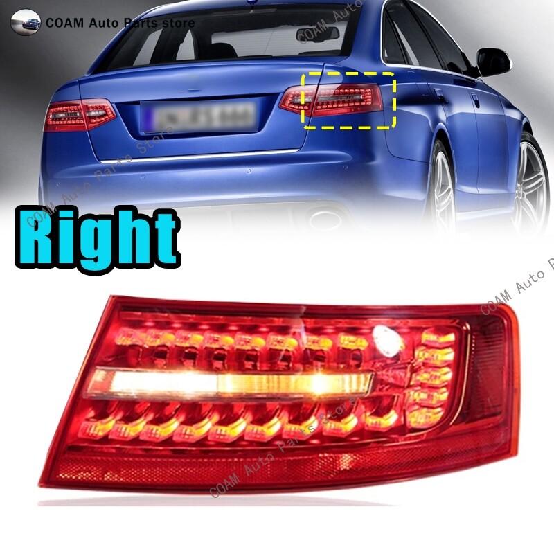 The right-side exterior taillight is suitable for the for Audi for A6 C6 Sedan 2009, 2010, and 2011 rear lights.