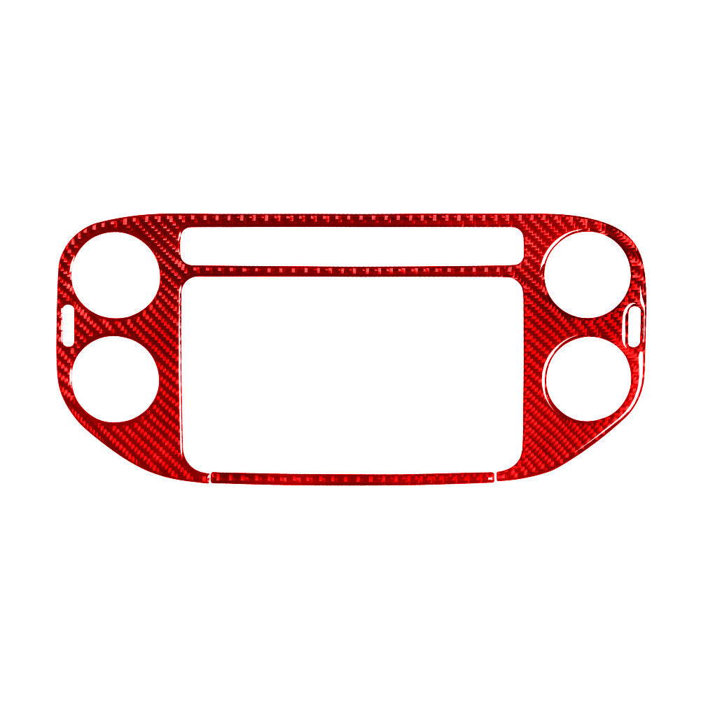 Red Carbon Fiber Center Vent Outer Frame Trim for Volkswagen for Tiguan 2013-2017