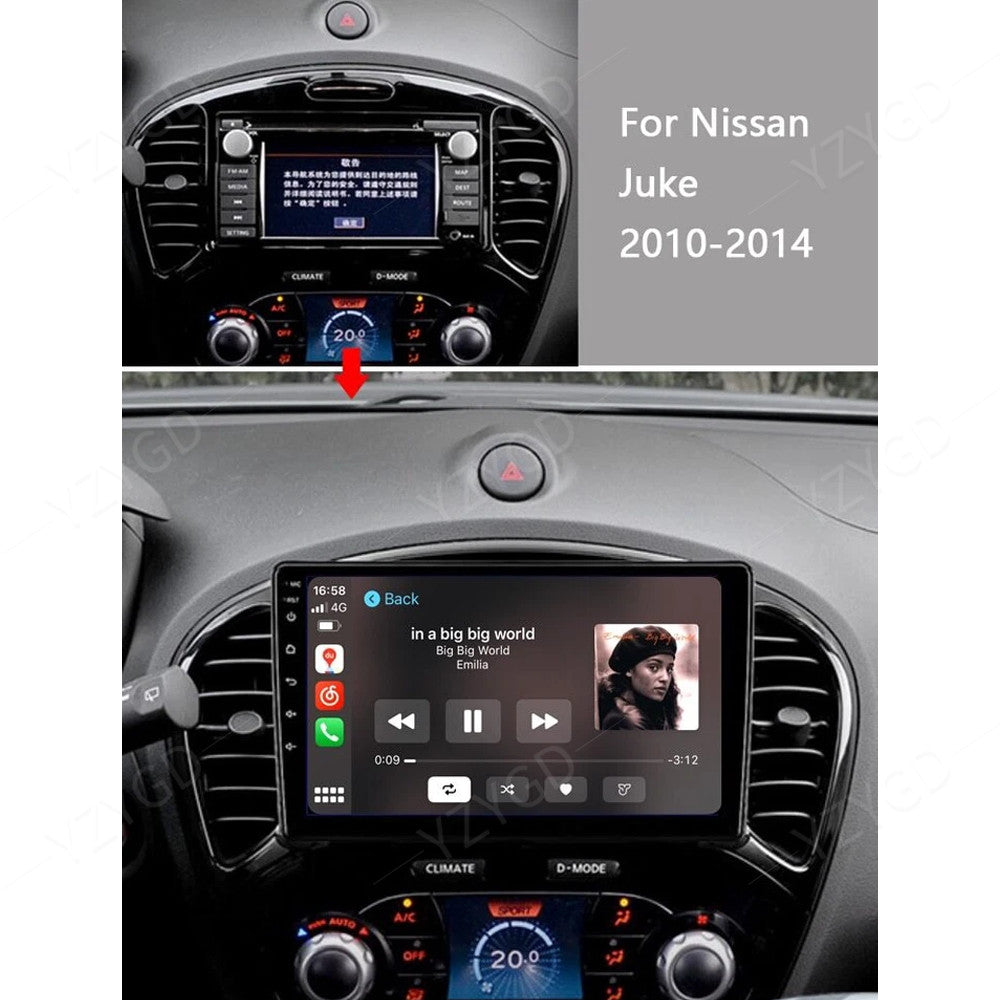 Android Auto CarPlay for Nissan Juke YF15 2010-2014 Car Stereo Radio GPS Screen