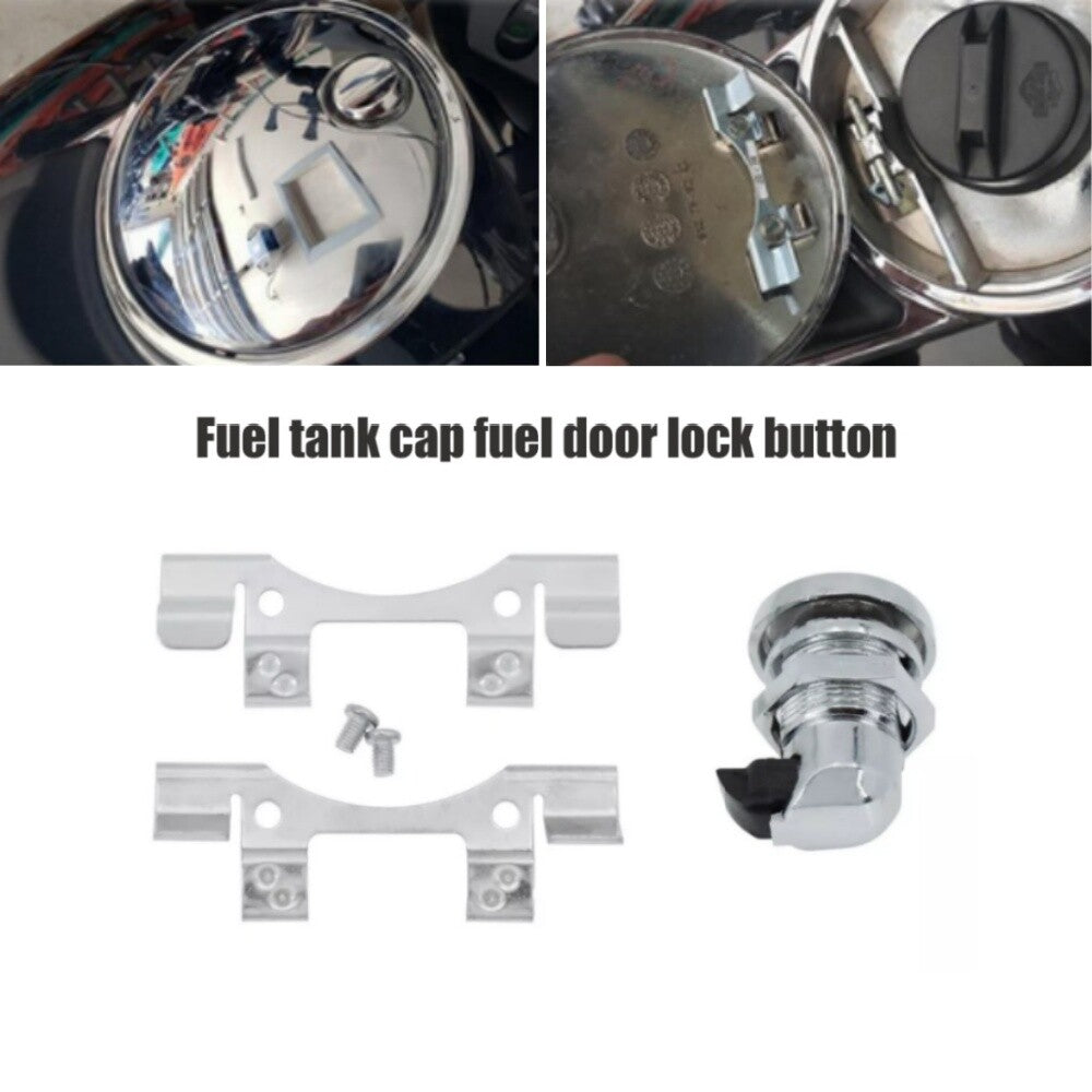 Chrome Fuel Door Latch Push Button Gas Cap for Harley Touring Street Glide 92-23