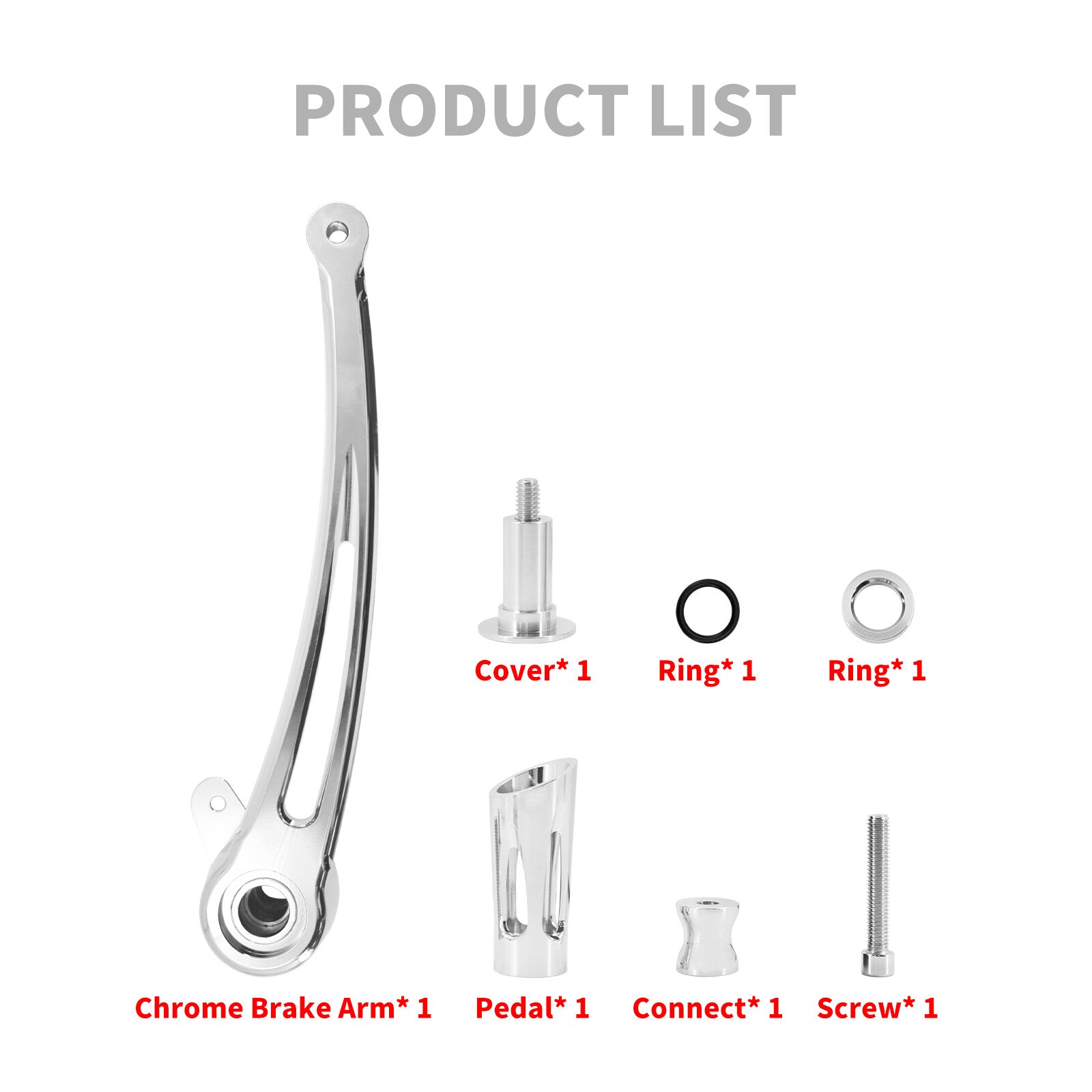 Chrome Brake Arm Lever Foot Peg Pedal for Harley Softail Fat Boy Breakout 00-17