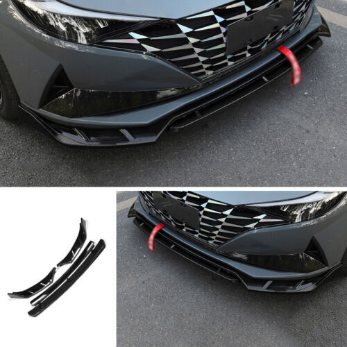 for Hyundai for Elantra 2021-23 Glossy Black Front Bumper Lip Spoiler Splitter Guard