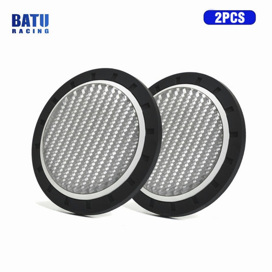 2PCS Carbon Fiber Cup Holder Pad Water Cup Slot Non-Slip Mat Car Accessories