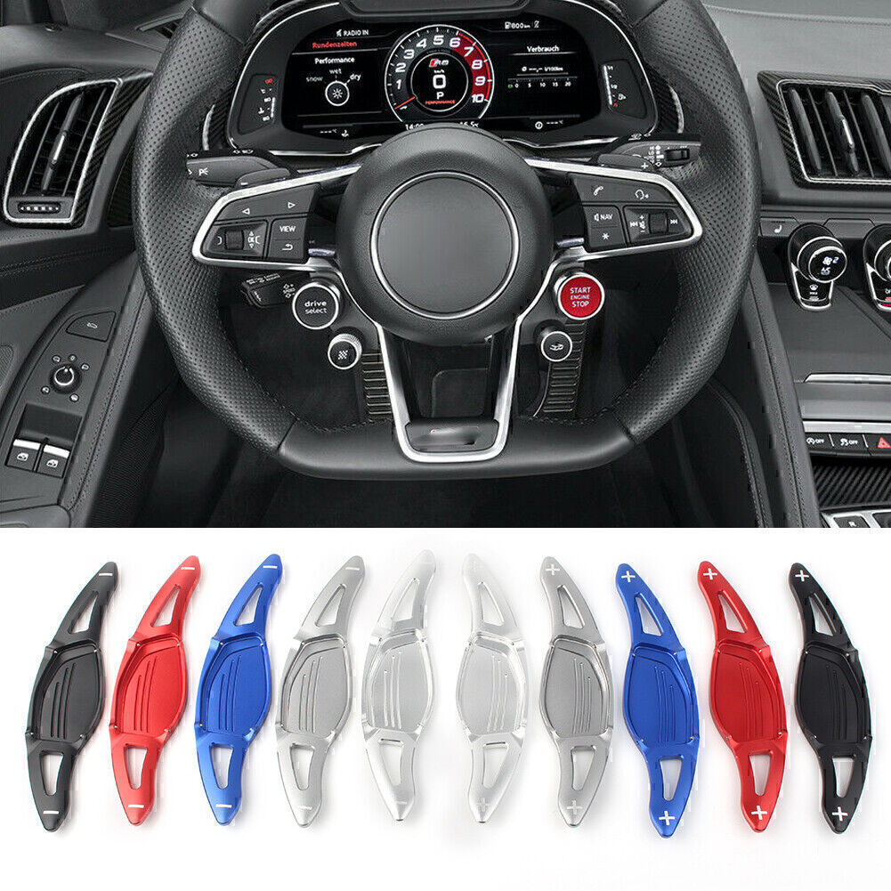 2X Car Steering Wheel Shifter Paddle Extension Fit for Audi R8 RS3 RS4 RS5 TT RS