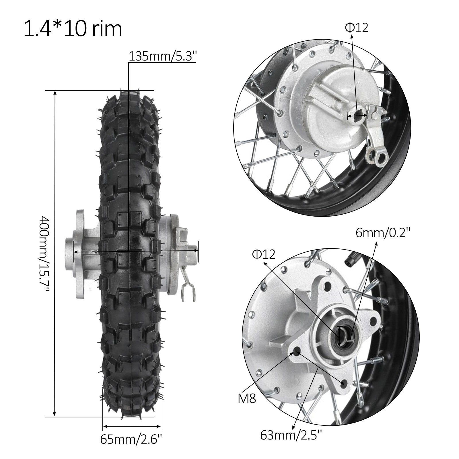 10-inch front fork, 2.50-10 drum brake, swingarm, CRF50 off-road bike, cooler 70