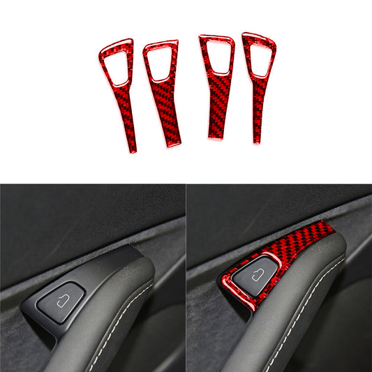 4X Carbon Fiber Interior Window Lift Switch Button Cover Trim for Tesla Model 3Y