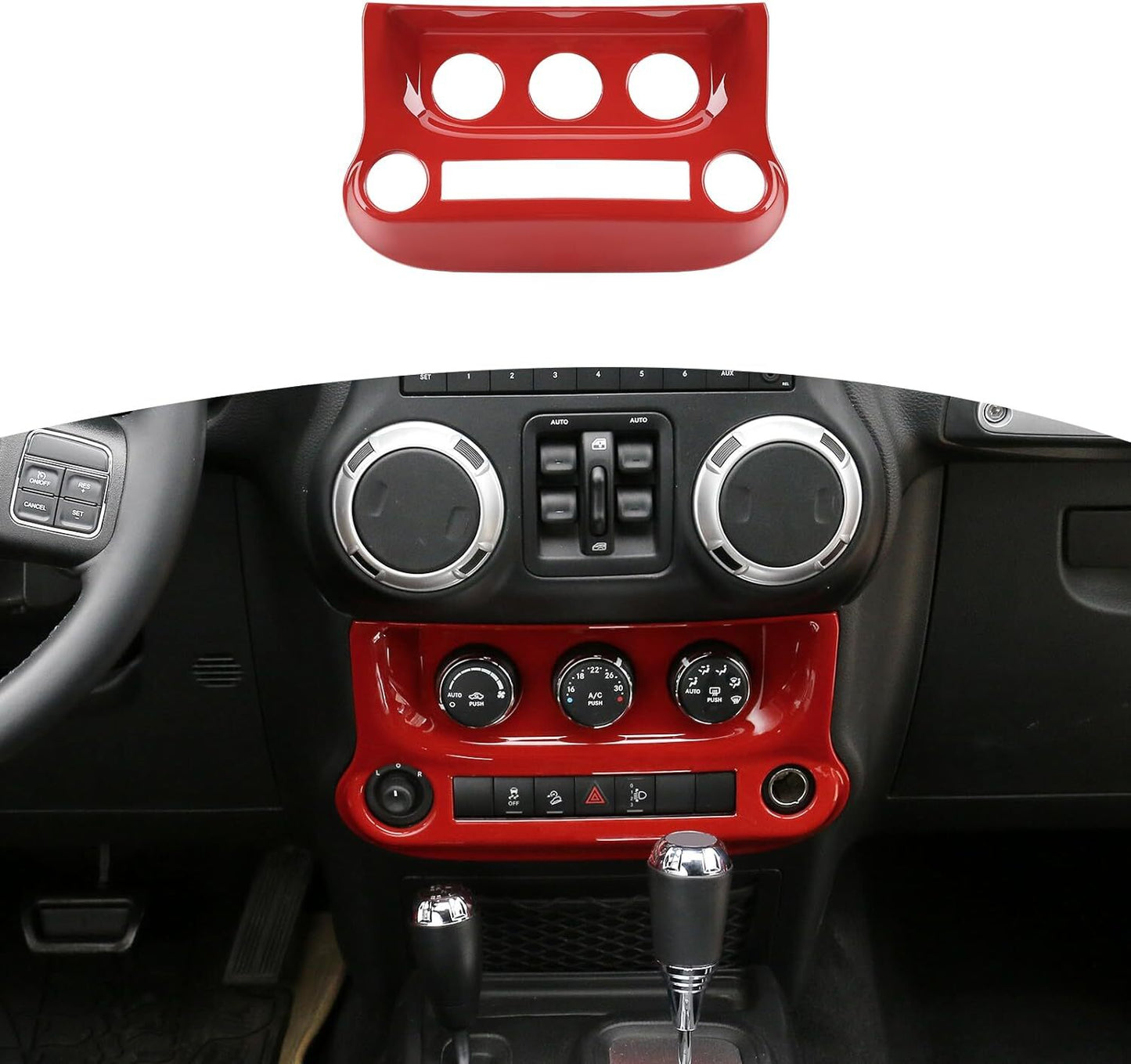 1Pc Dashboard Bezel Dash Cover Instrument Panel 11-17 for Jeep for Wrangler JK Red