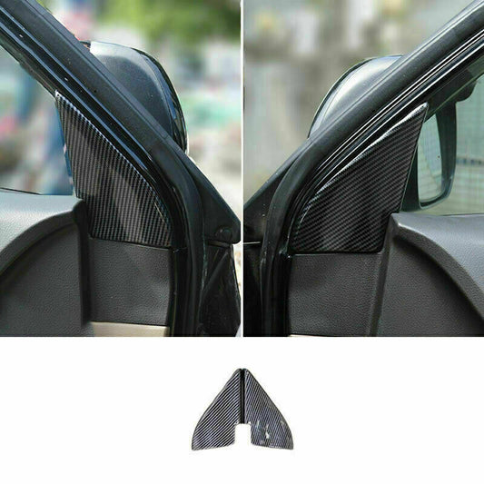 Carbon Fiber Front Triangle A Pillar Cover Trim for Toyota Highlander 2008-2013