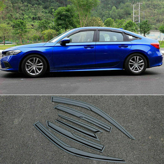 for Honda for Civic 2022-23 Black Window Visor Sun Rain Guard Vent Deflectors Shades