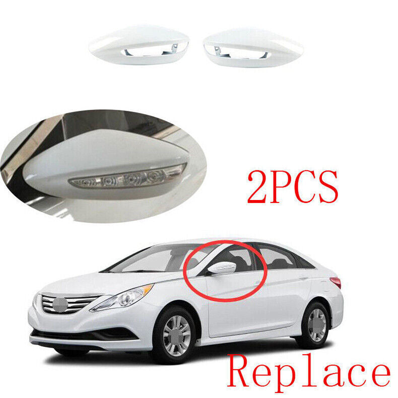Replace for Hyundai Sonata 2011-2014 Pearl White ABS Side Rearview Mirror Cover