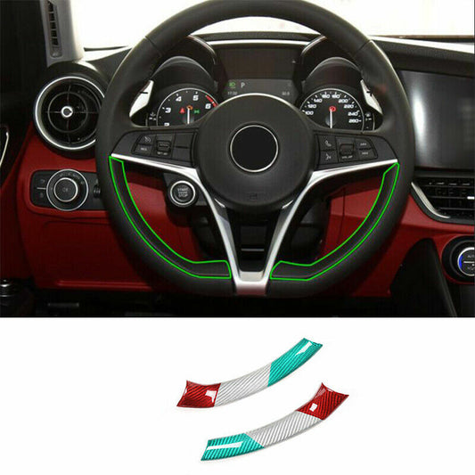 Real Carbon Fiber Steering Wheel Cover Fit for Alfa Romeo Giulia for Stelvio 2017-22