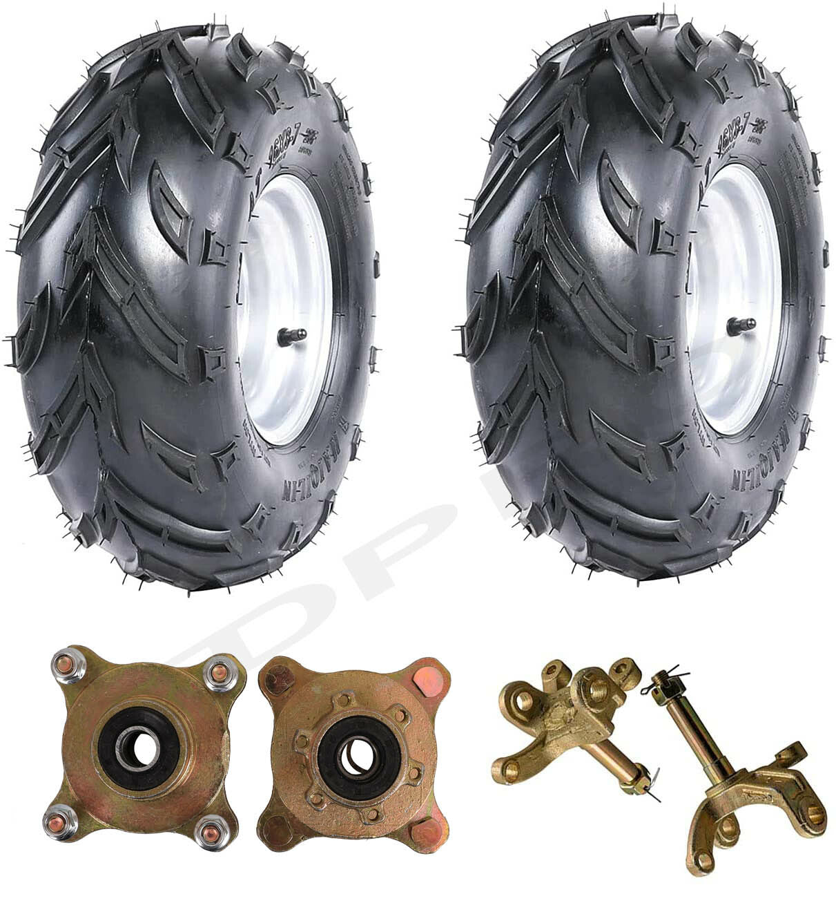 2-pack 16x8-7 tires, rims, 4-lug steering spindle, hubs, all-terrain vehicle, four-wheel go-kart, 110/125cc