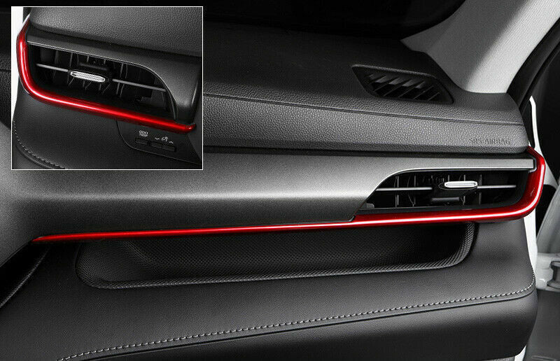 for Toyota Highlander 2020-2022 Glossy Red Dashboard Central Console Cover Trim