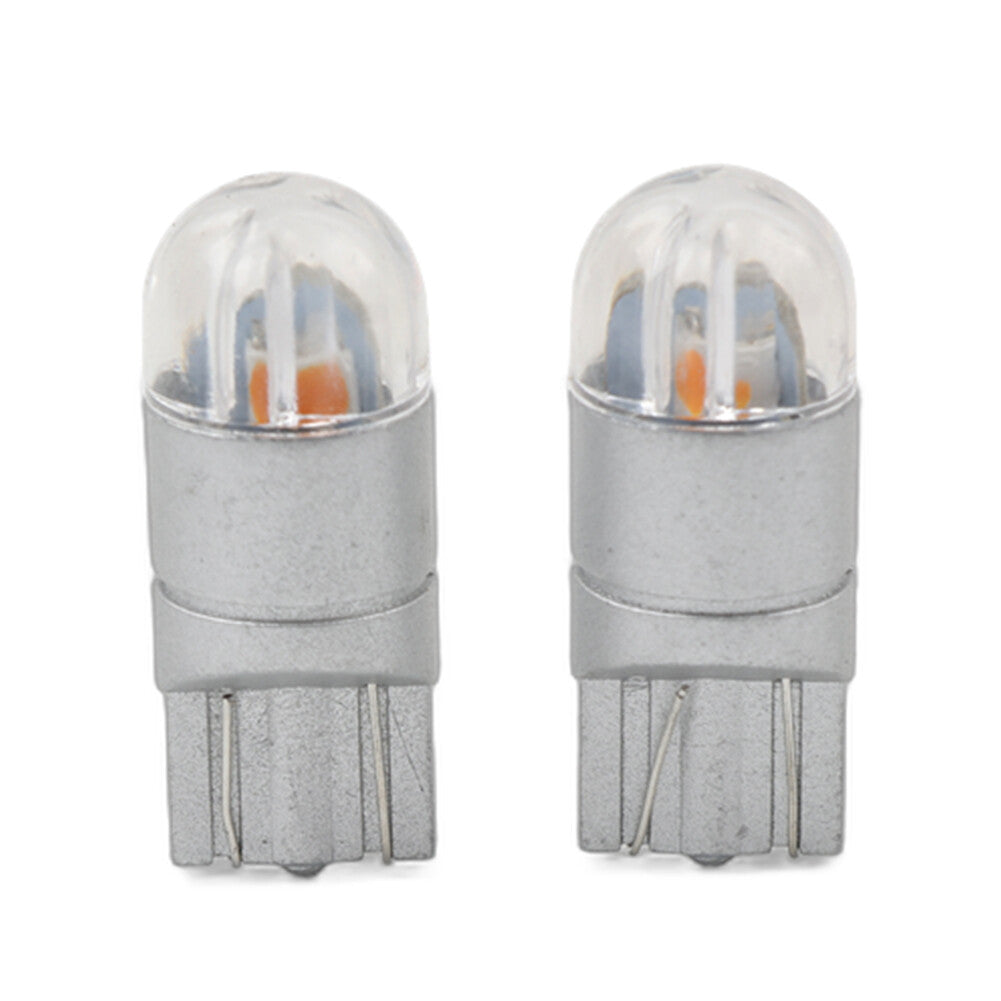 2pcs Auto Amber LED Read License Plate Light DRL Side Lamp T10-3030-2SMD 240lm