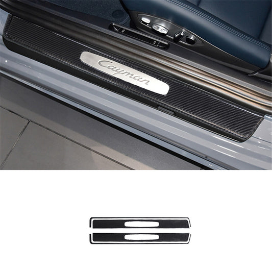 4PCS carbon fiber entry strip trim for Porsche 718 2016-2022
