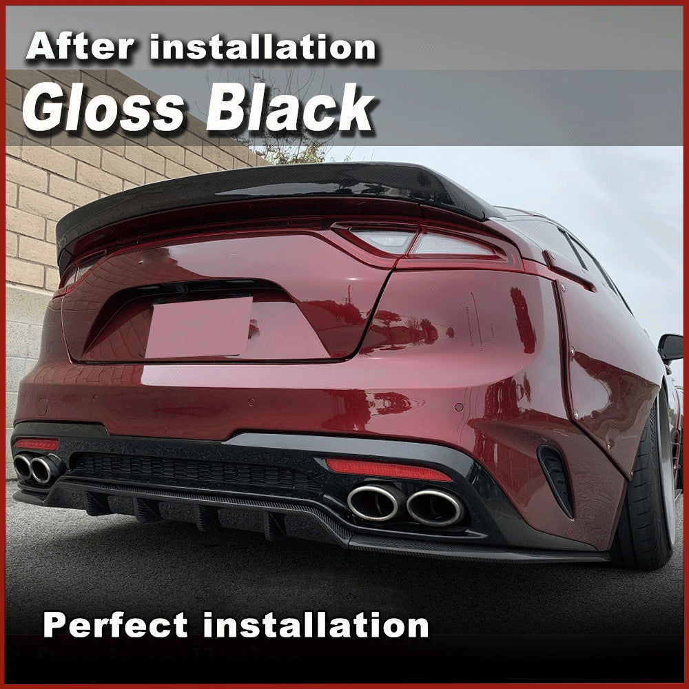 for Kia Stinger 2018-2022 Gloss Black Rear Bumper Lip Diffuser Spoiler Splitter