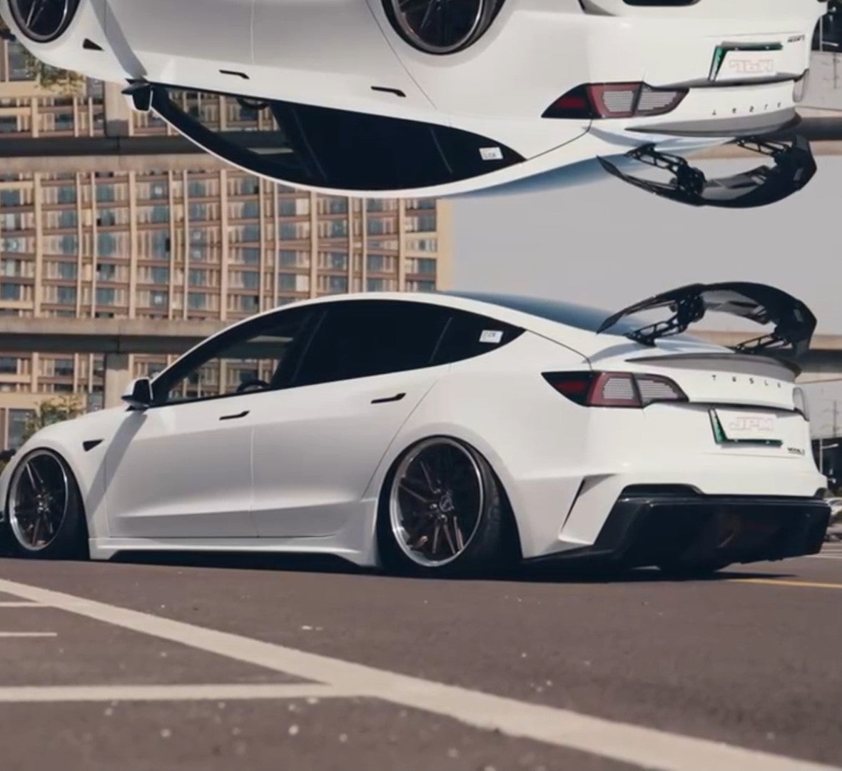 Automatic Adjustable Trunk Tail Carbon Fiber Spoiler Wing for Tesla for model S