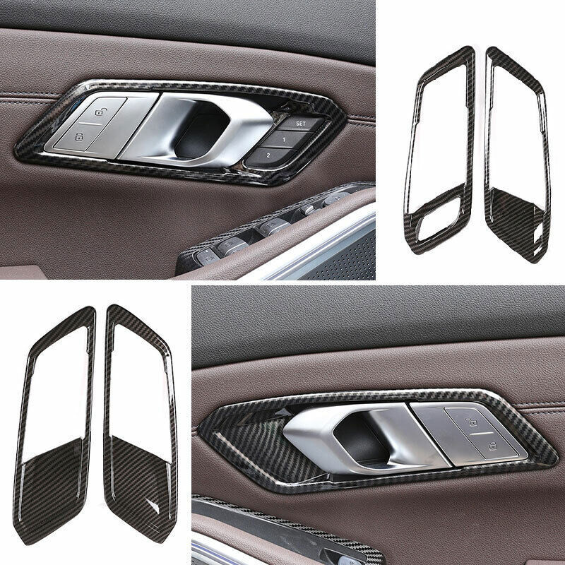 Fit for BMW 3 Series G20 2019-2023 Carbon Fiber Inner Door Handle Frame Trim 4P