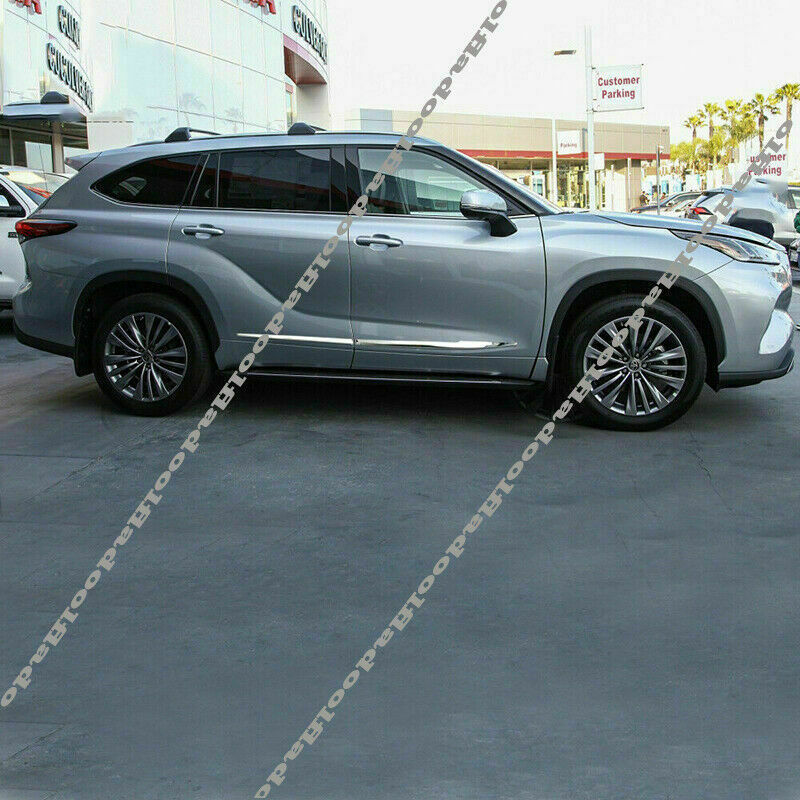 4X Chrome Body Side Door Molding Liner Trim for Toyota Highlander/Kluger 2020-23