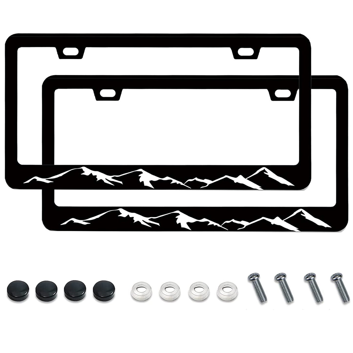 2pcs for Nissan Accessories Metal Mountains Raised Car License Plate Frame Cover