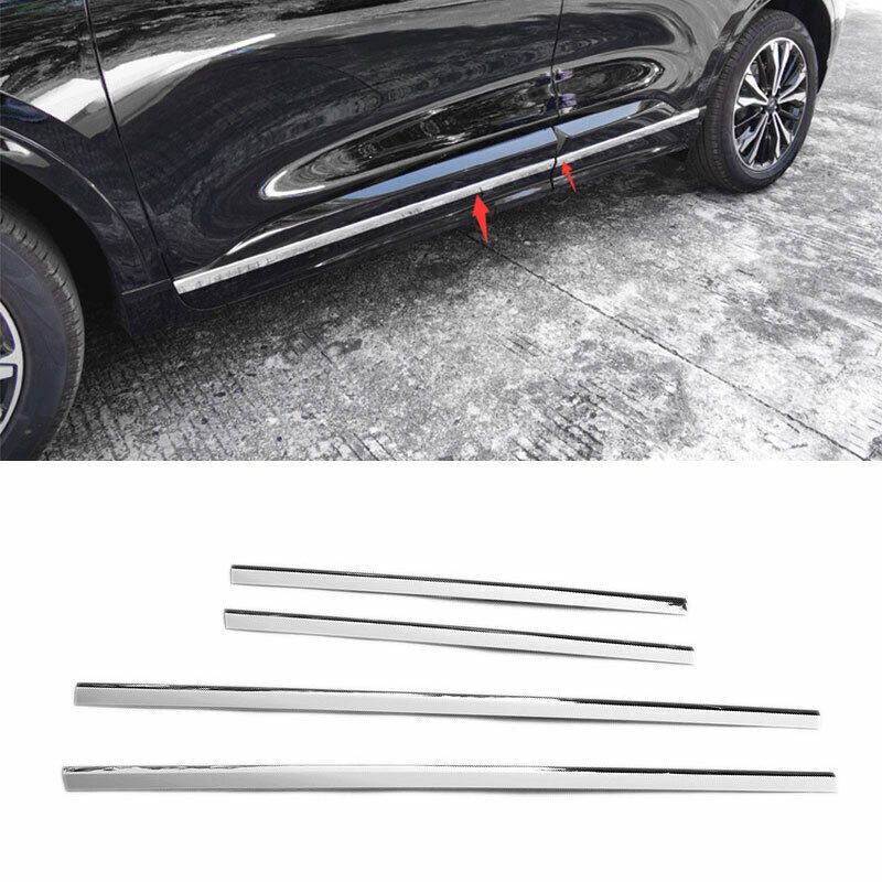 for Ford Escape Kuga 2020-22 Chrome Steel Body Door Side Molding Sill Strip Trim