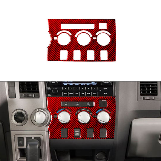 Red Central A/C Control Trim Type B Carbon Fiber for Toyota Tundra 2007-2013