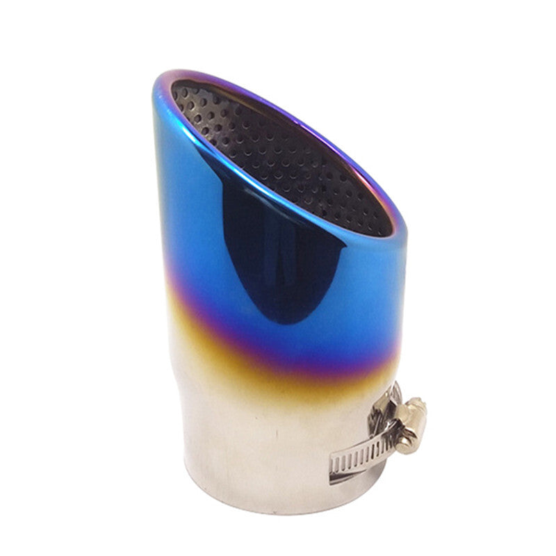 Car Suv Stainless 87mm Muffler Tip Muffler Exhaust Pipe Roasted Blue Tail Throat