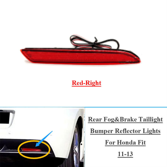 Red Rear FogBrake Taillight Bumper Reflector Lights for Honda Fit 2011-13 Right